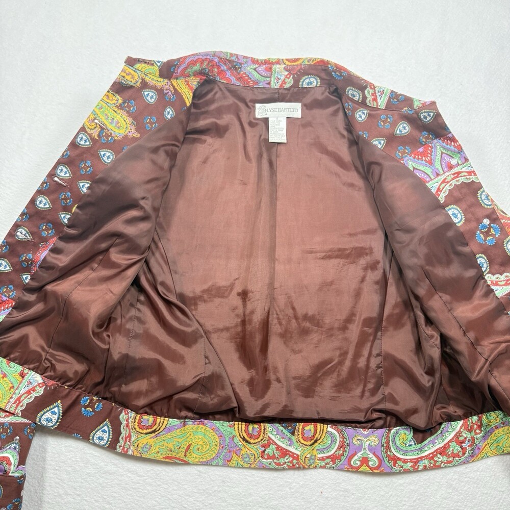 ILYSEHARTLTD Women’s Paisley Short Fitted Jacket with Clear Sequins SZ 8 - Picture 8 of 9